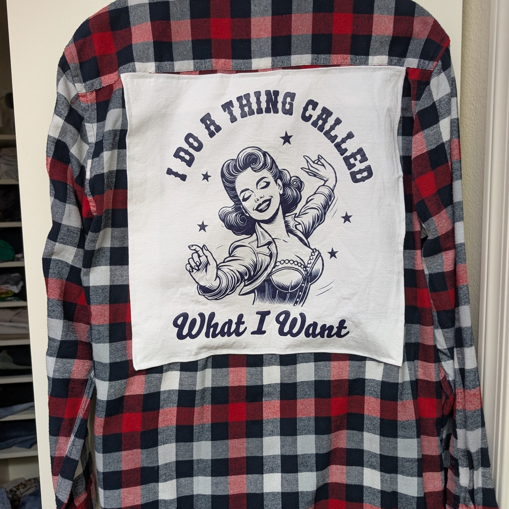 50's Style Upcycled Flannel Shirt